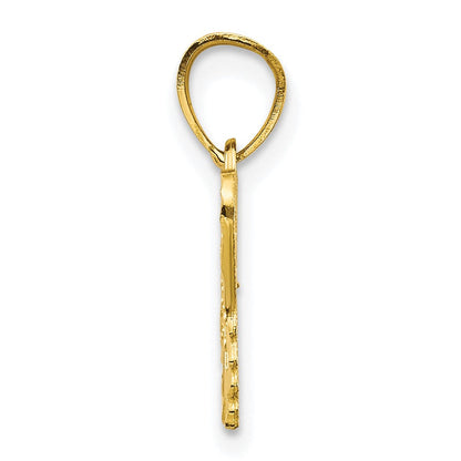 10K Gelbgold Diamantiert Schmetterling Charm