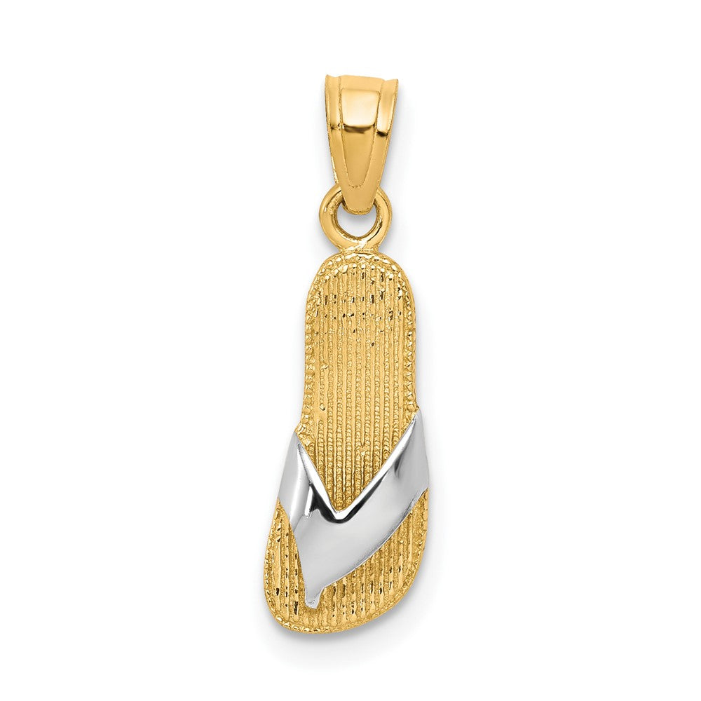 10K Gelb mit Rhodium & Rhodium Flip Flop Charm