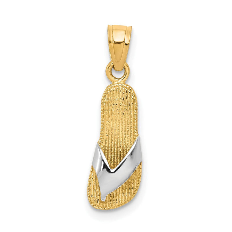 10K Gelb mit Rhodium & Rhodium Flip Flop Charm