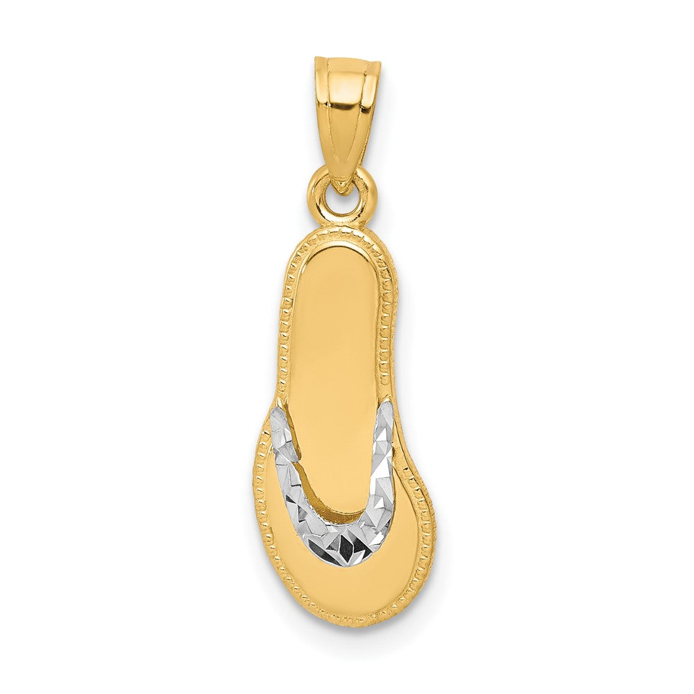 10K Gelb mit Rhodium Flip Flop Charm