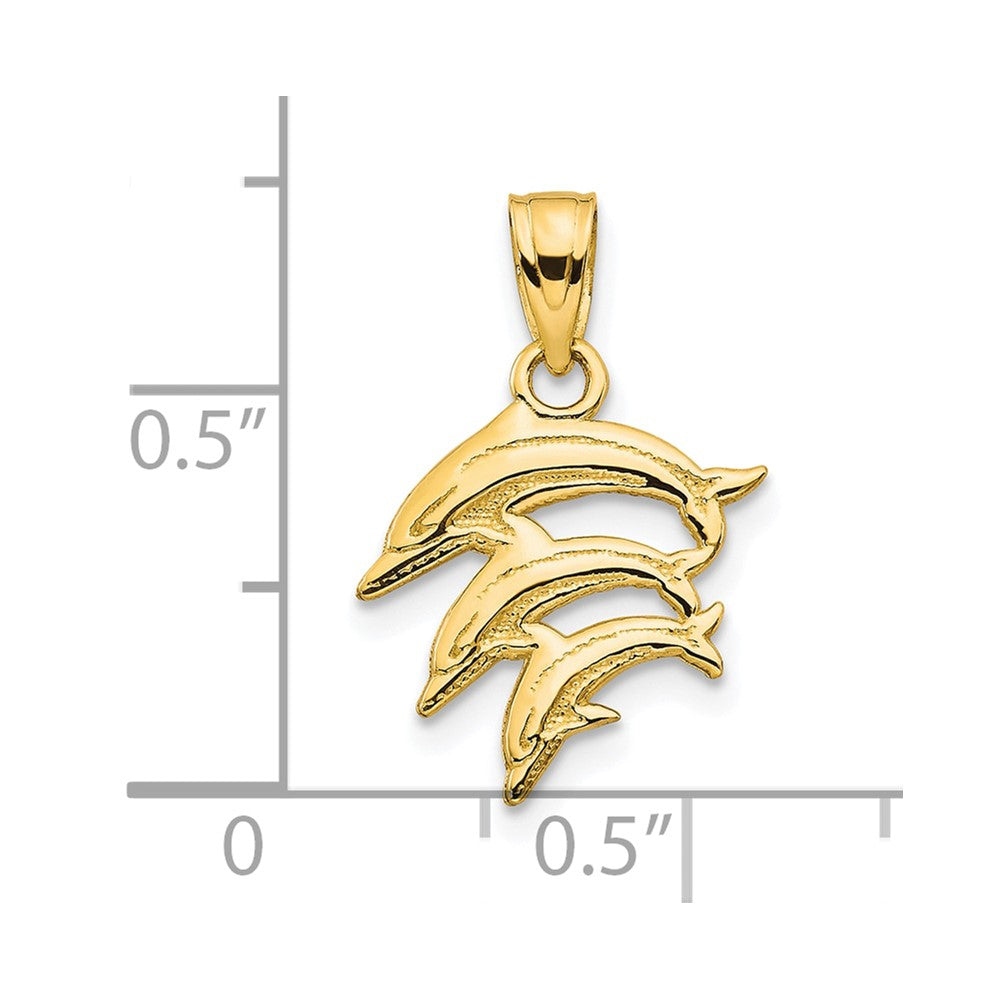 10K Gelbgold Delfin Charm