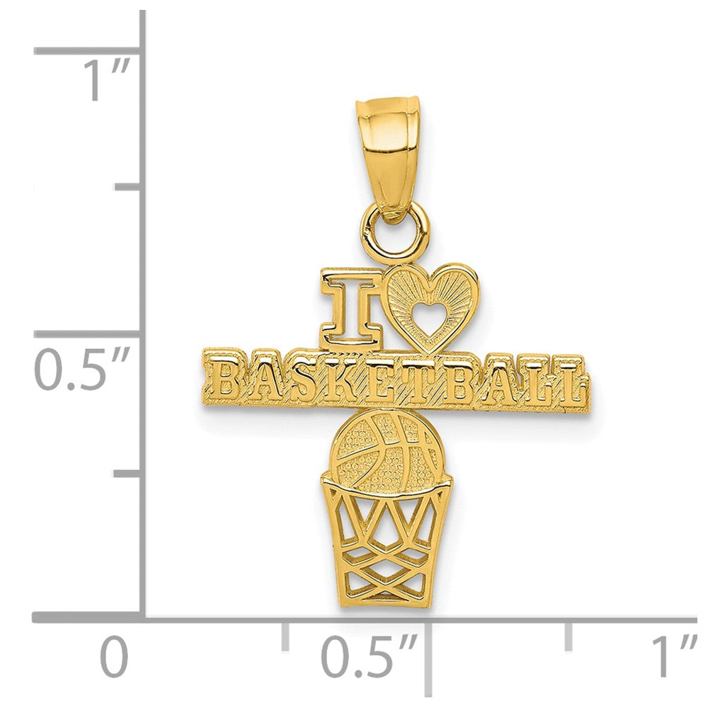 10K Gelbgold I Liebe Basketball Charm