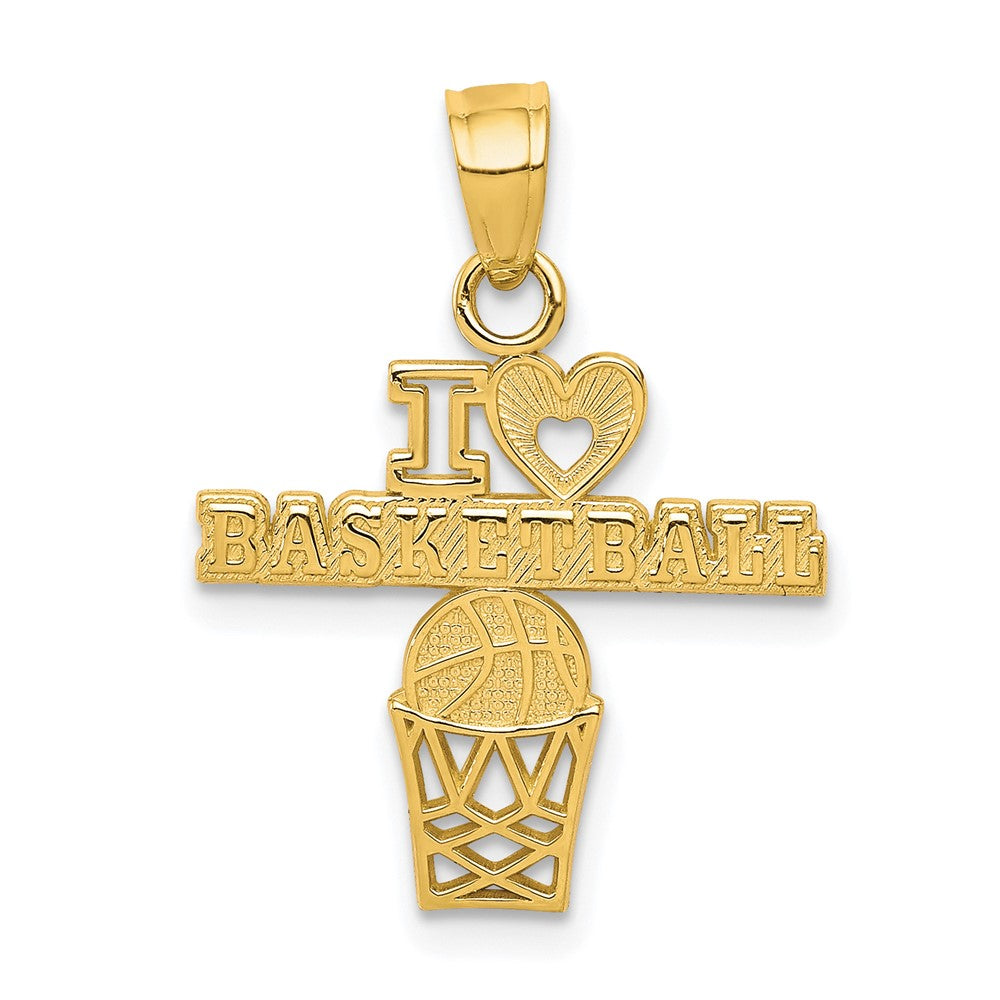 10K Gelbgold I Liebe Basketball Charm