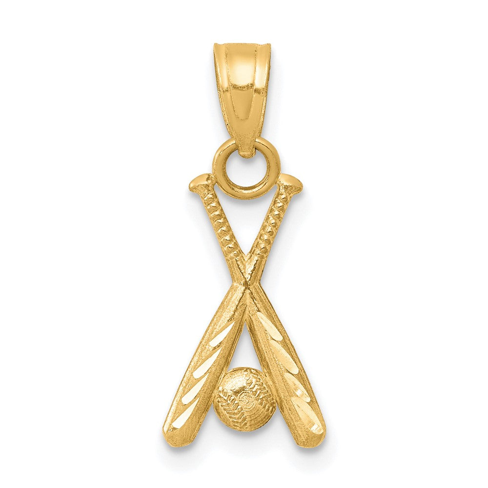 10K Gelbgold Baseball mit Bats Charm