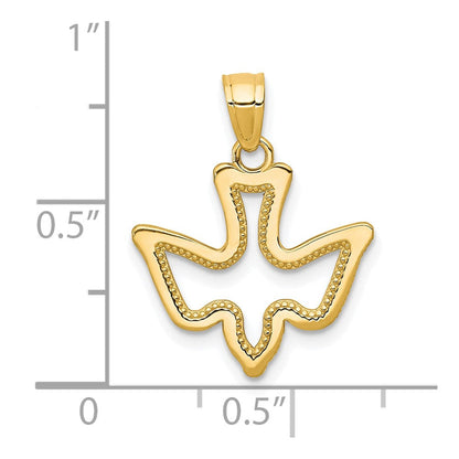 10K Gelbgold Taube Charm