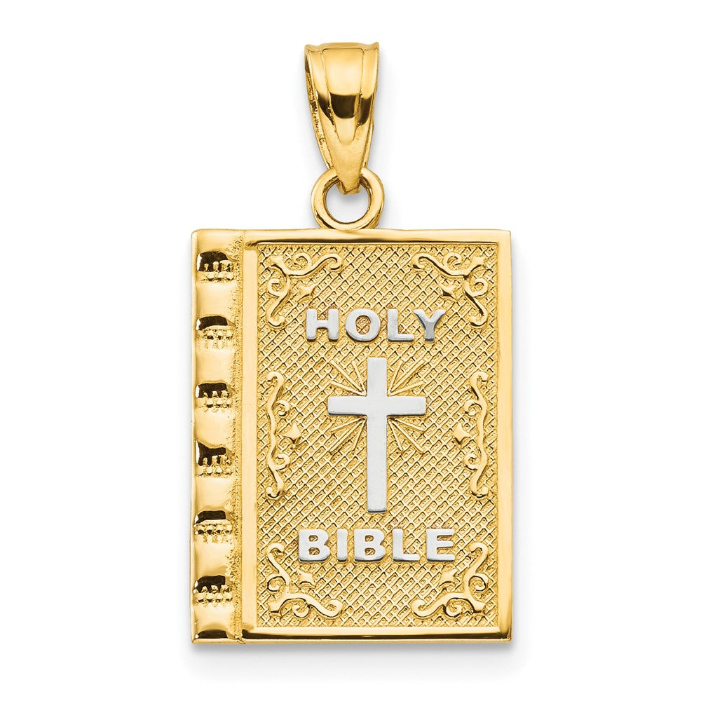 10K Gelb mit Rhodium Heilig Bible Charm