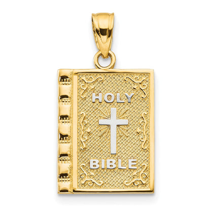 10K Gelb mit Rhodium Heilig Bible Charm