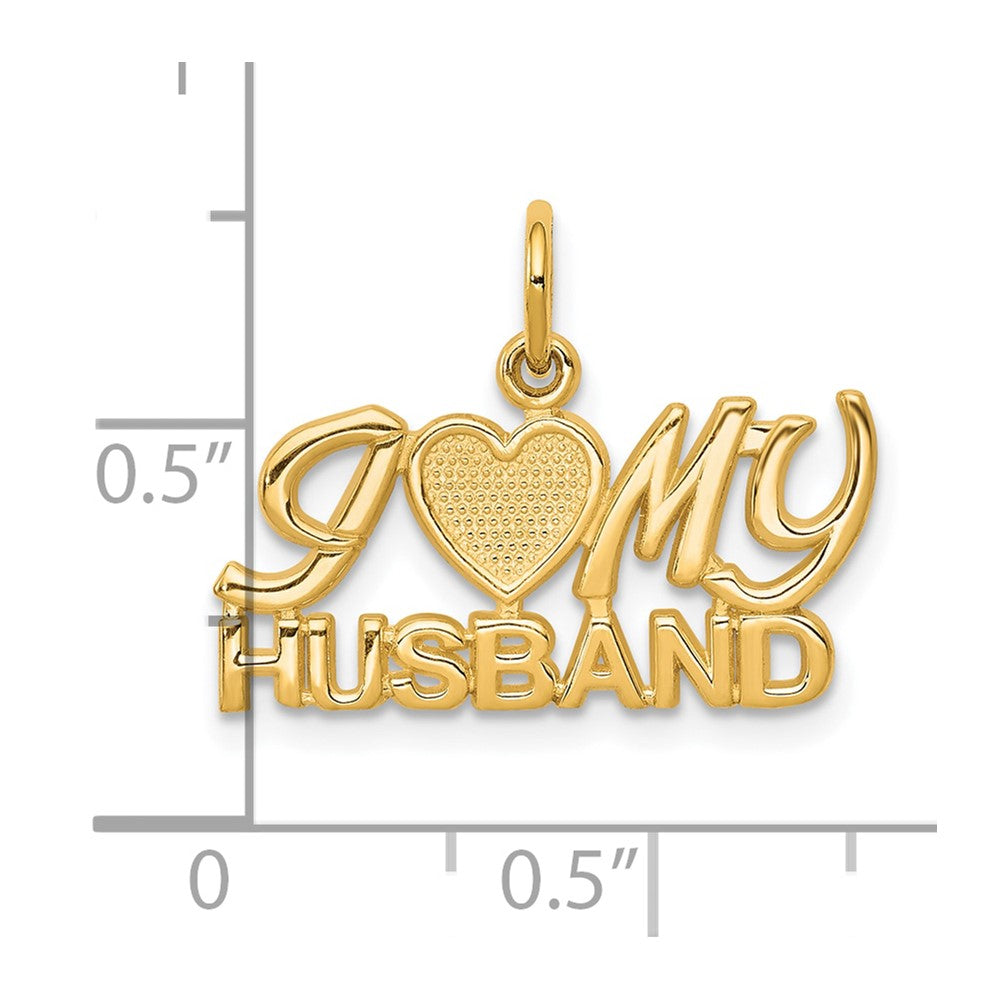 10K Gelbgold I Liebe My Husband Charm
