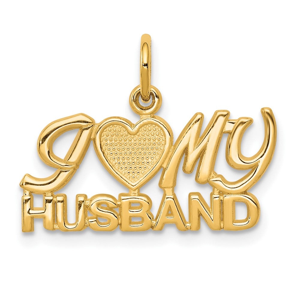 10K Gelbgold I Liebe My Husband Charm