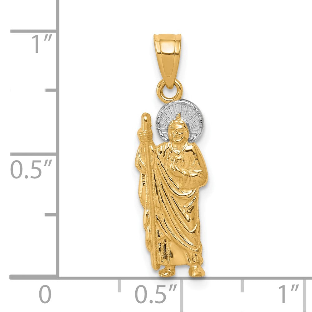 10K Gelb mit Rhodium Saint Jude Charm