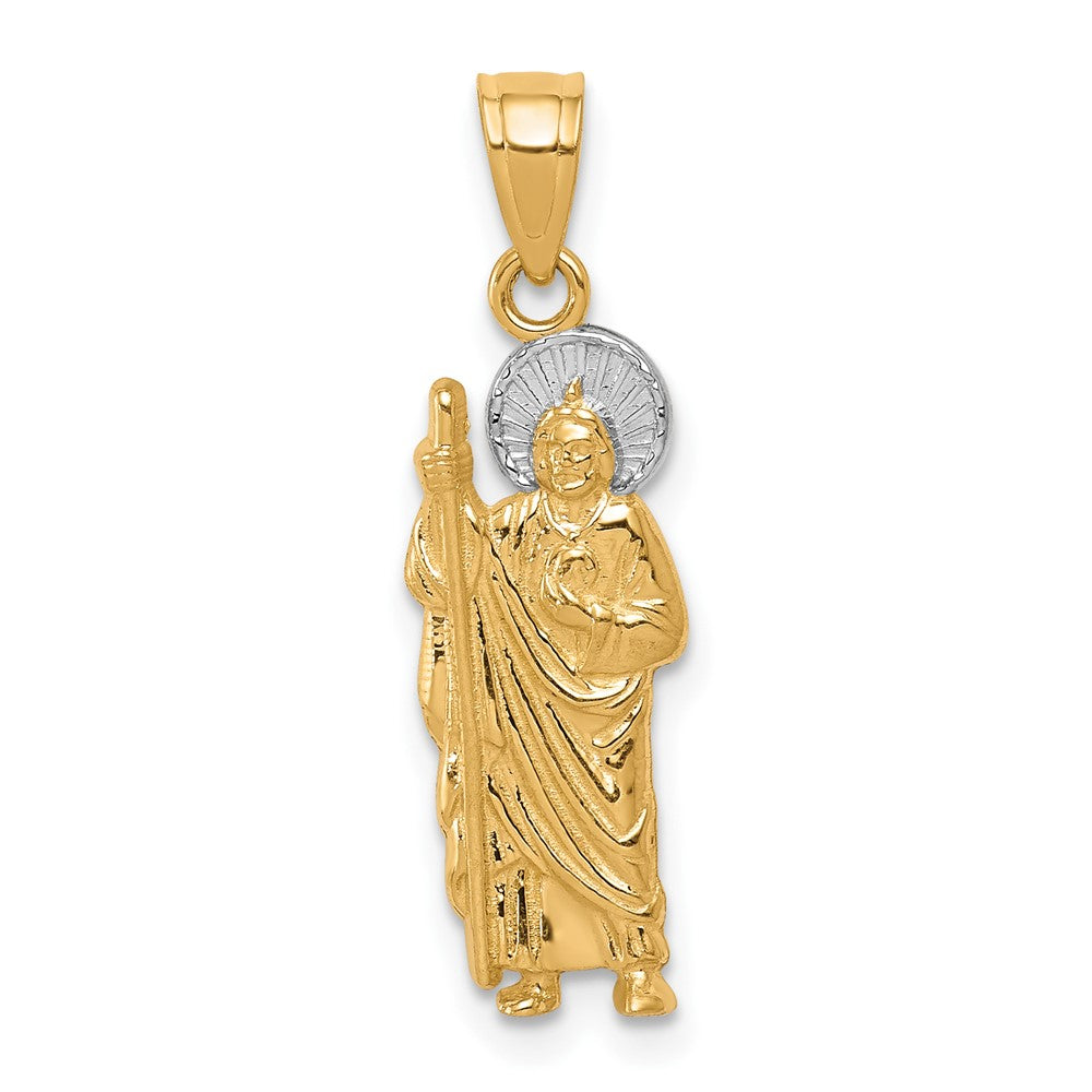 10K Gelb mit Rhodium Saint Jude Charm