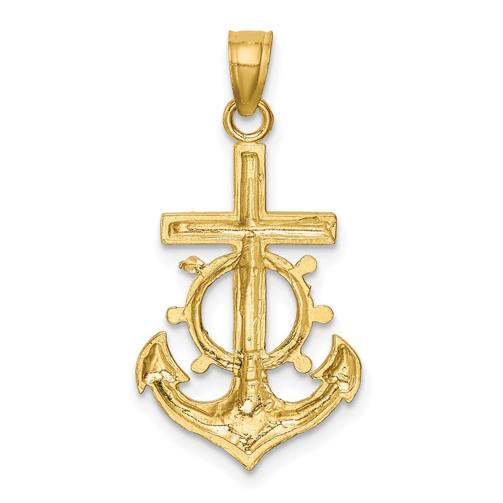 10K Gelbgold Marine Kruzifix Anhänger