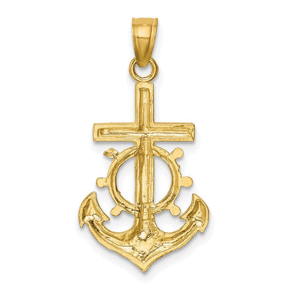 10K Gelbgold Marine Kruzifix Anhänger