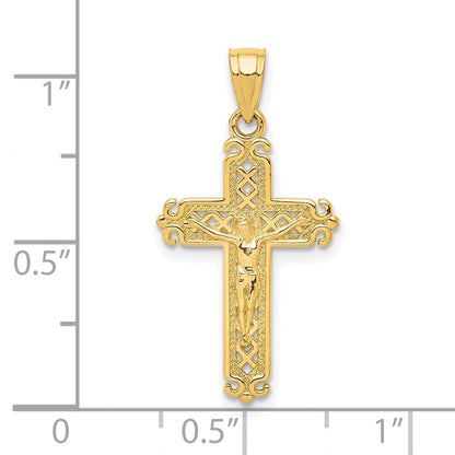 10K Gelbgold Kruzifix Anhänger