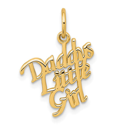 10K Gelbgold Daddys Little Mädchen Charm
