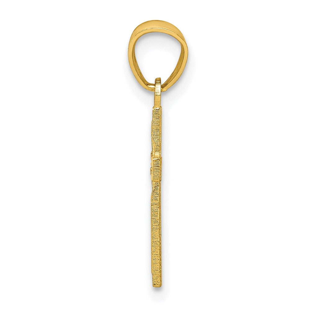 10K Gelbgold Diamantiert Kreuz Anhänger