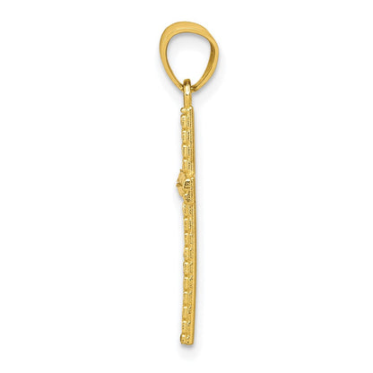 10K Gelbgold Diamantiert Kreuz Anhänger