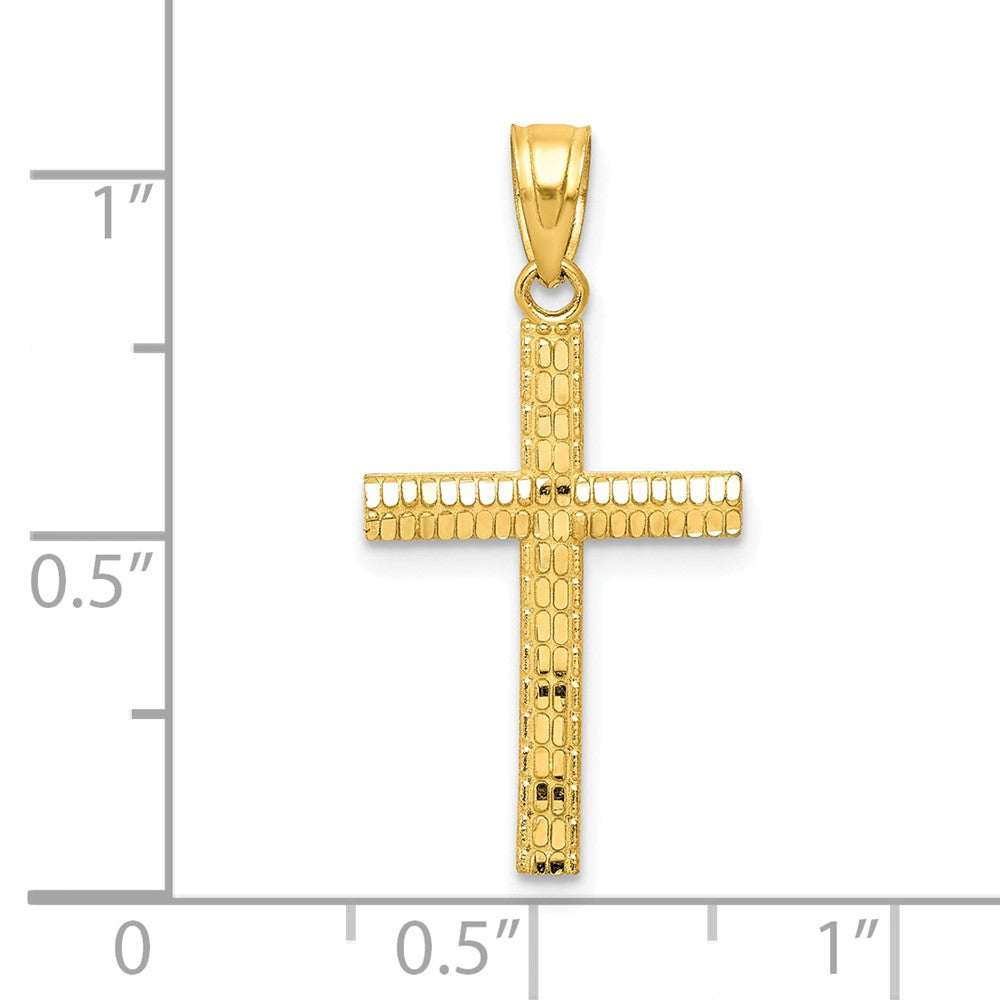 10K Gelbgold Diamantiert Kreuz Anhänger