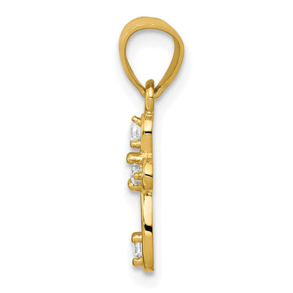 10K Gelbgold 10K Klein Zirkonia Kreuz Anhänger