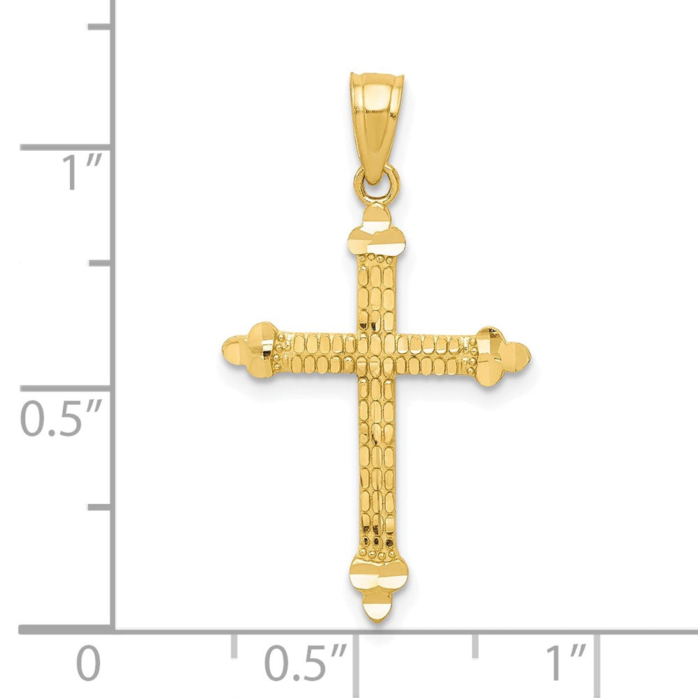 10K Gelbgold Knospend Kreuz Anhänger