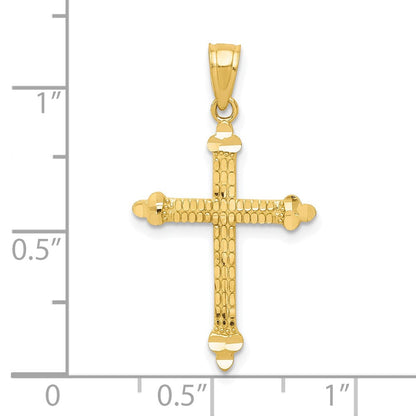 10K Gelbgold Knospend Kreuz Anhänger