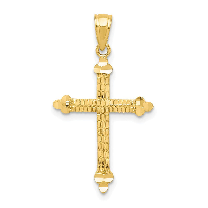 10K Gelbgold Knospend Kreuz Anhänger