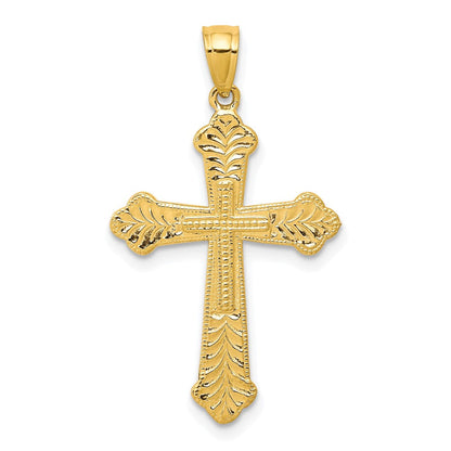 10K Gelbgold Knospend Kreuz Anhänger