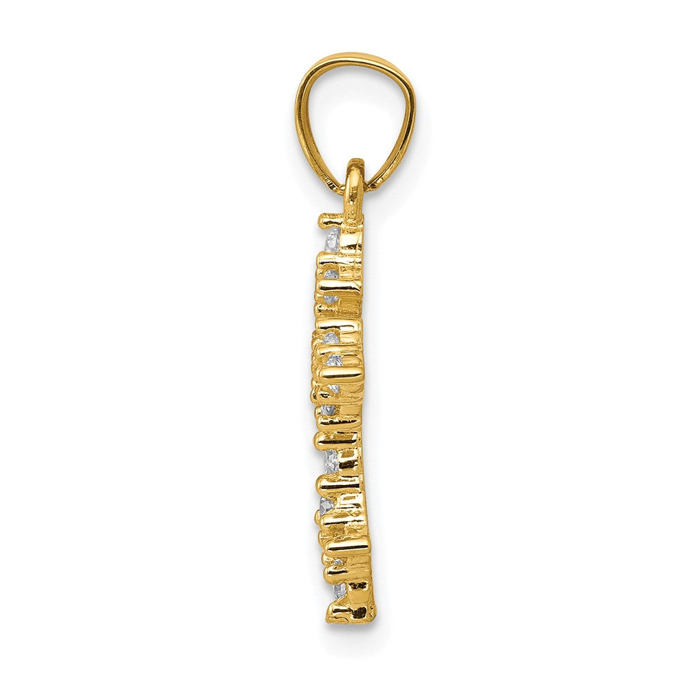 10K Gelbgold 10K Zirkonia Passion Kreuz Anhänger