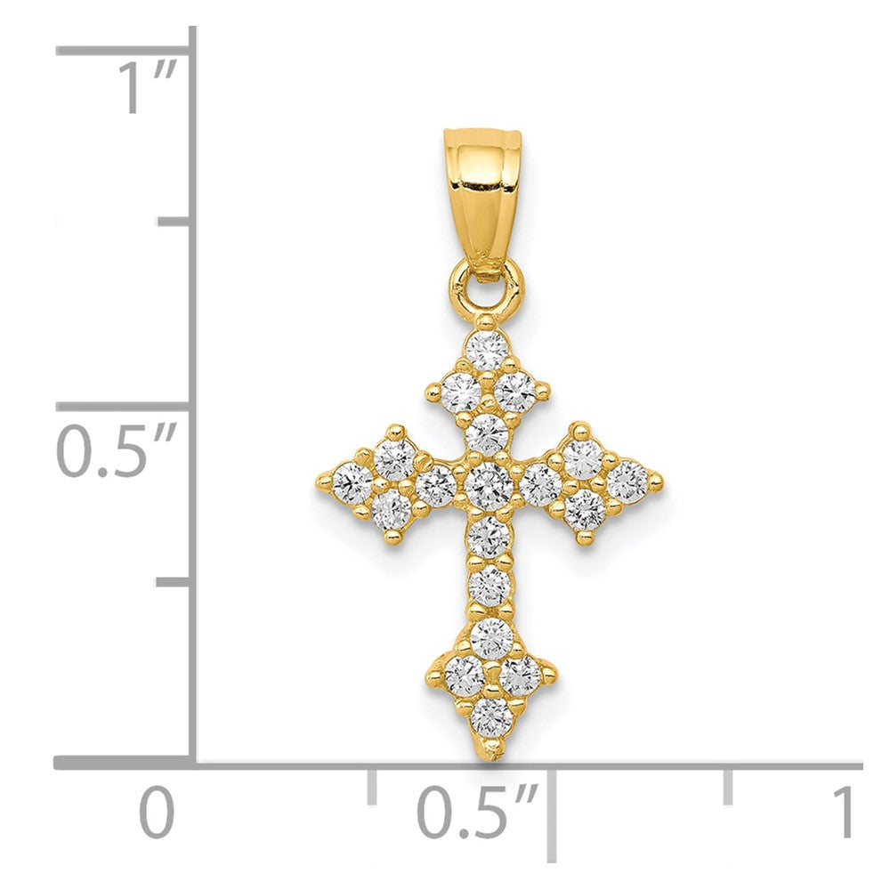 10K Gelbgold 10K Zirkonia Passion Kreuz Anhänger