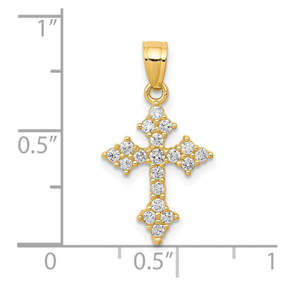 10K Gelbgold 10K Zirkonia Passion Kreuz Anhänger