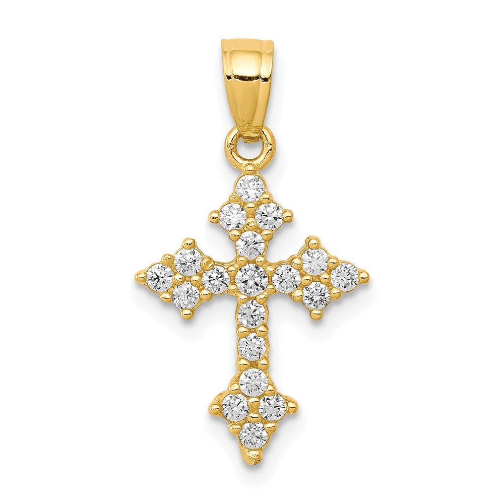 10K Gelbgold 10K Zirkonia Passion Kreuz Anhänger