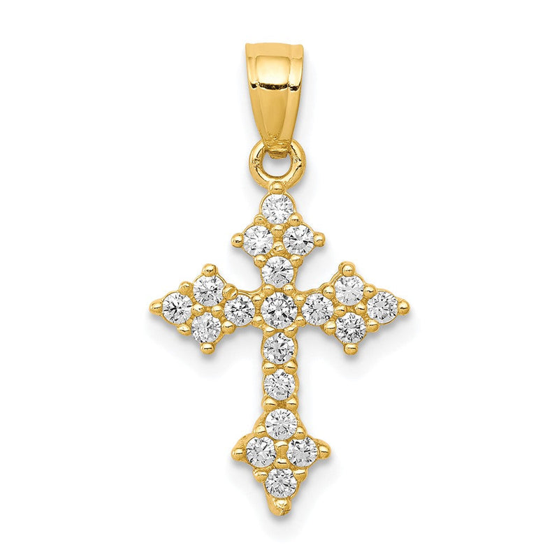 10K Gelbgold 10K Zirkonia Passion Kreuz Anhänger