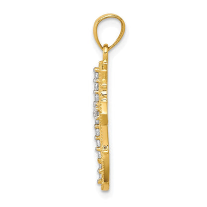 10K Gelbgold 10K Zirkonia Kreuz Anhänger