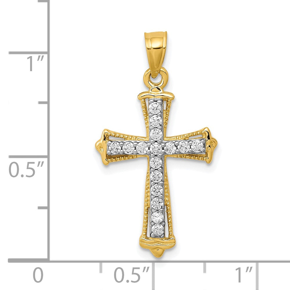 10K Gelbgold 10K Zirkonia Kreuz Anhänger