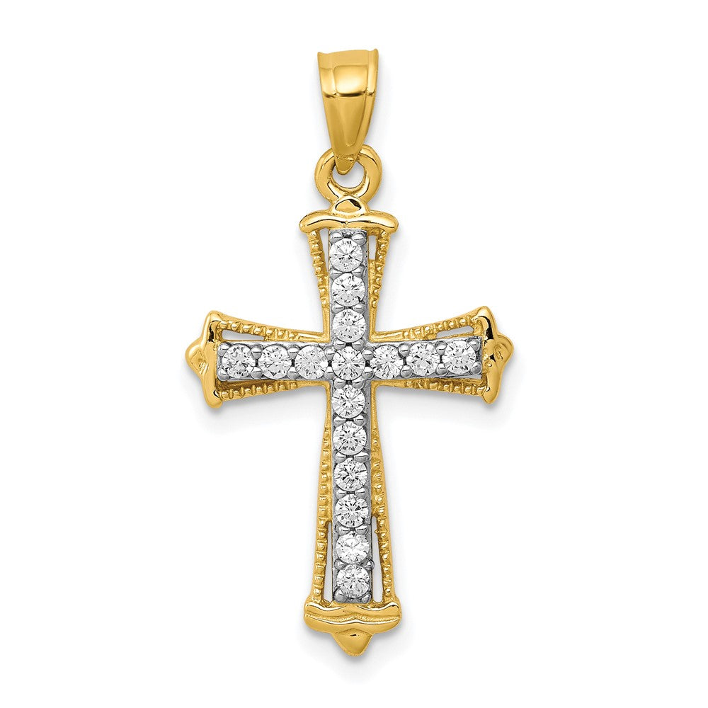 10K Gelbgold 10K Zirkonia Kreuz Anhänger