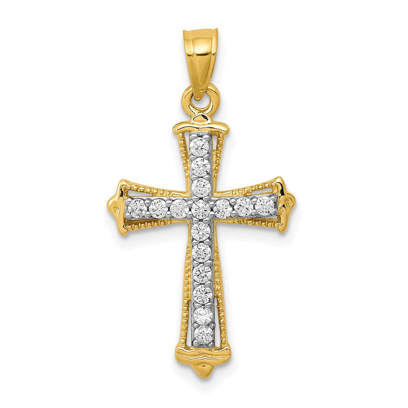 10K Gelbgold 10K Zirkonia Kreuz Anhänger