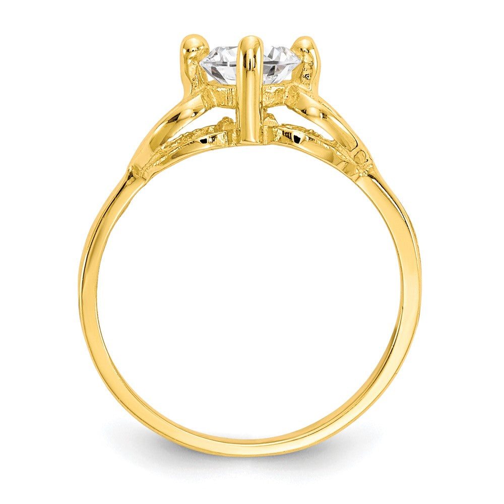 10K Gelbgold Zirkonia Poliert Baby Ring