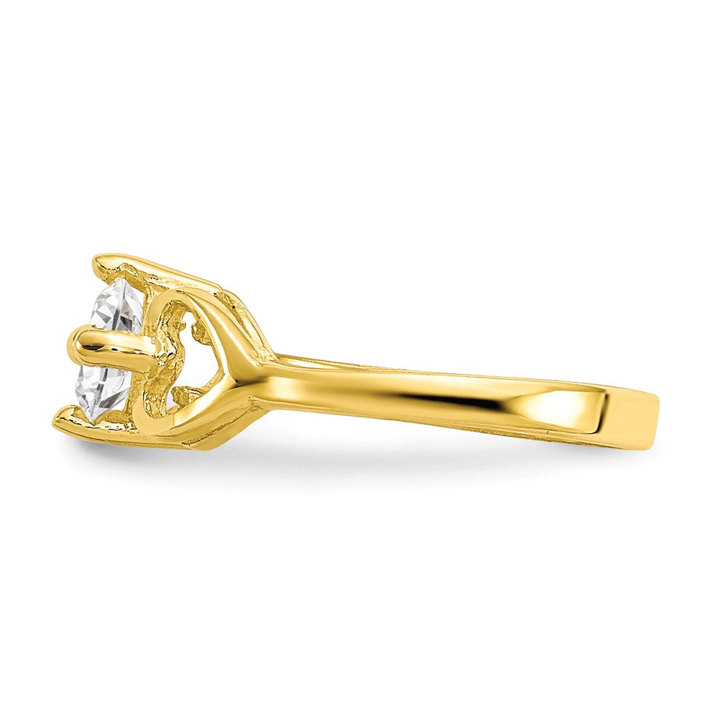10K Gelbgold Zirkonia Poliert Baby Ring