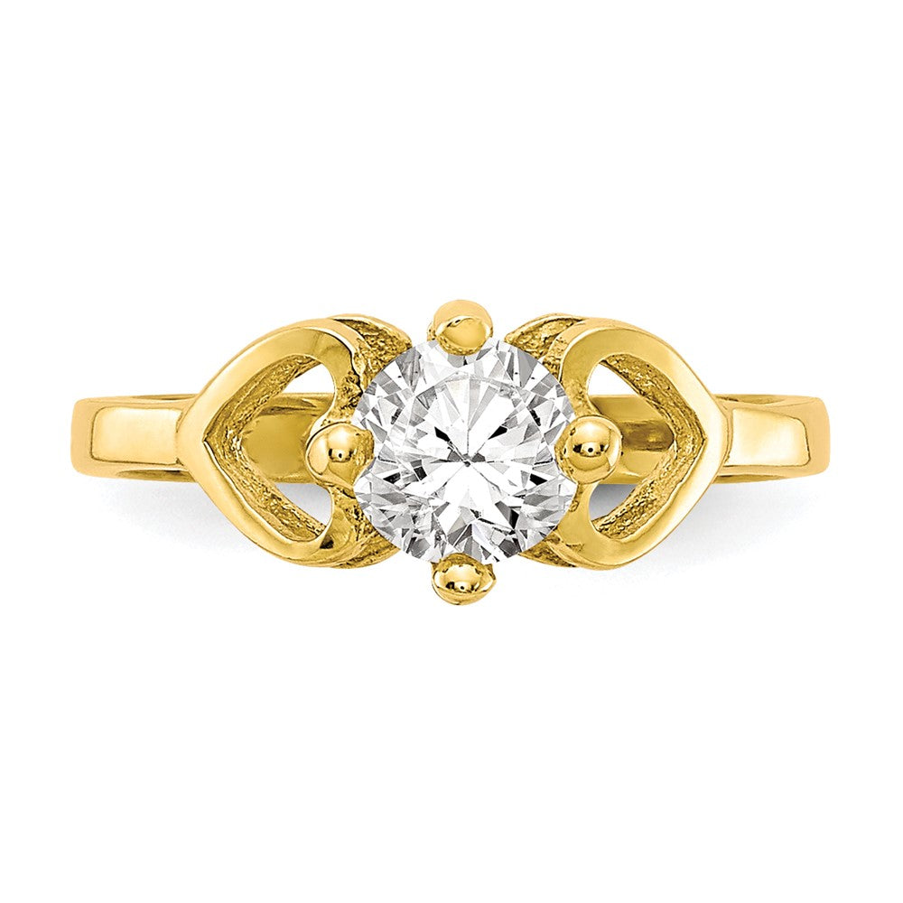 10K Gelbgold Zirkonia Poliert Baby Ring