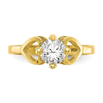 10K Gelbgold Zirkonia Poliert Baby Ring