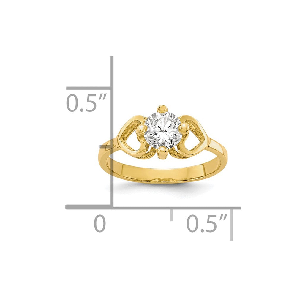 10K Gelbgold Zirkonia Poliert Baby Ring