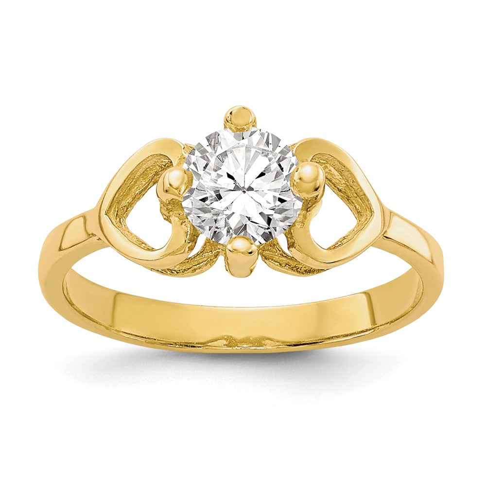 10K Gelbgold Zirkonia Poliert Baby Ring
