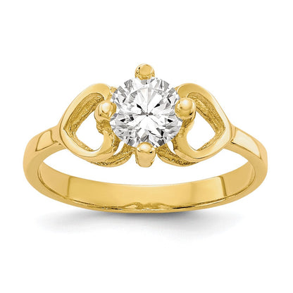 10K Gelbgold Zirkonia Poliert Baby Ring