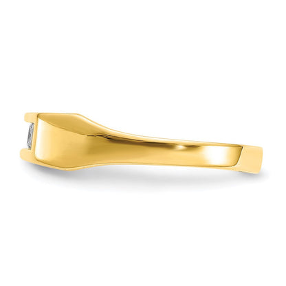 10K Gelbgold Zirkonia Poliert Kind Ring