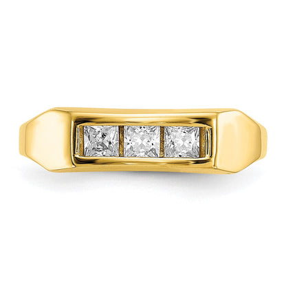 10K Gelbgold Zirkonia Poliert Kind Ring