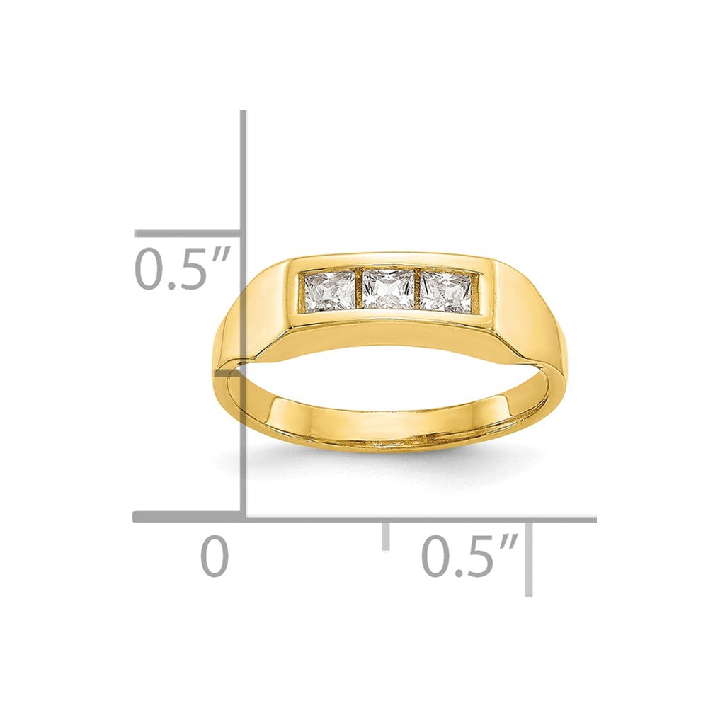 10K Gelbgold Zirkonia Poliert Kind Ring