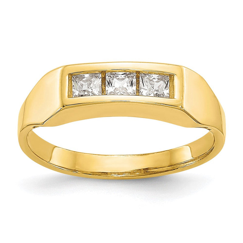 10K Gelbgold Zirkonia Poliert Kind Ring