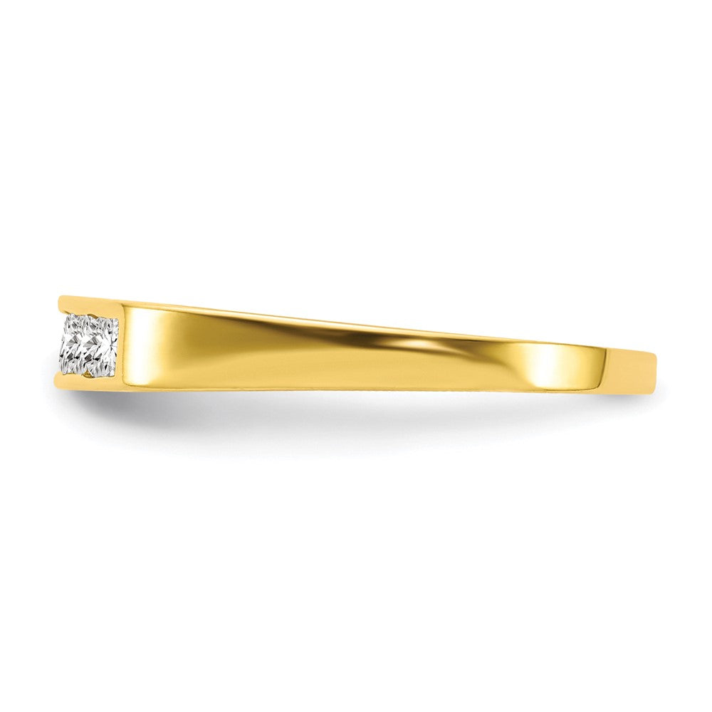 10K Gelbgold Zirkonia Poliert Kind Ring