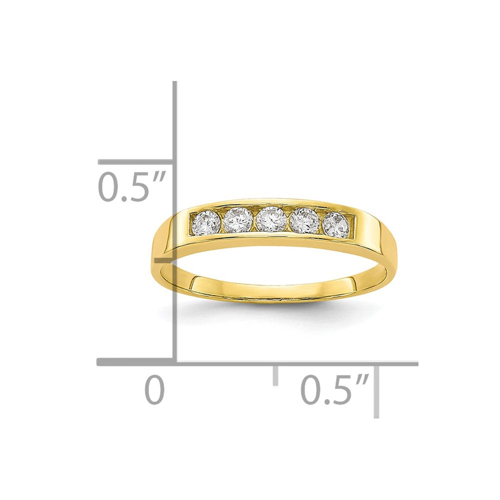 10K Gelbgold Zirkonia Poliert Kind Ring