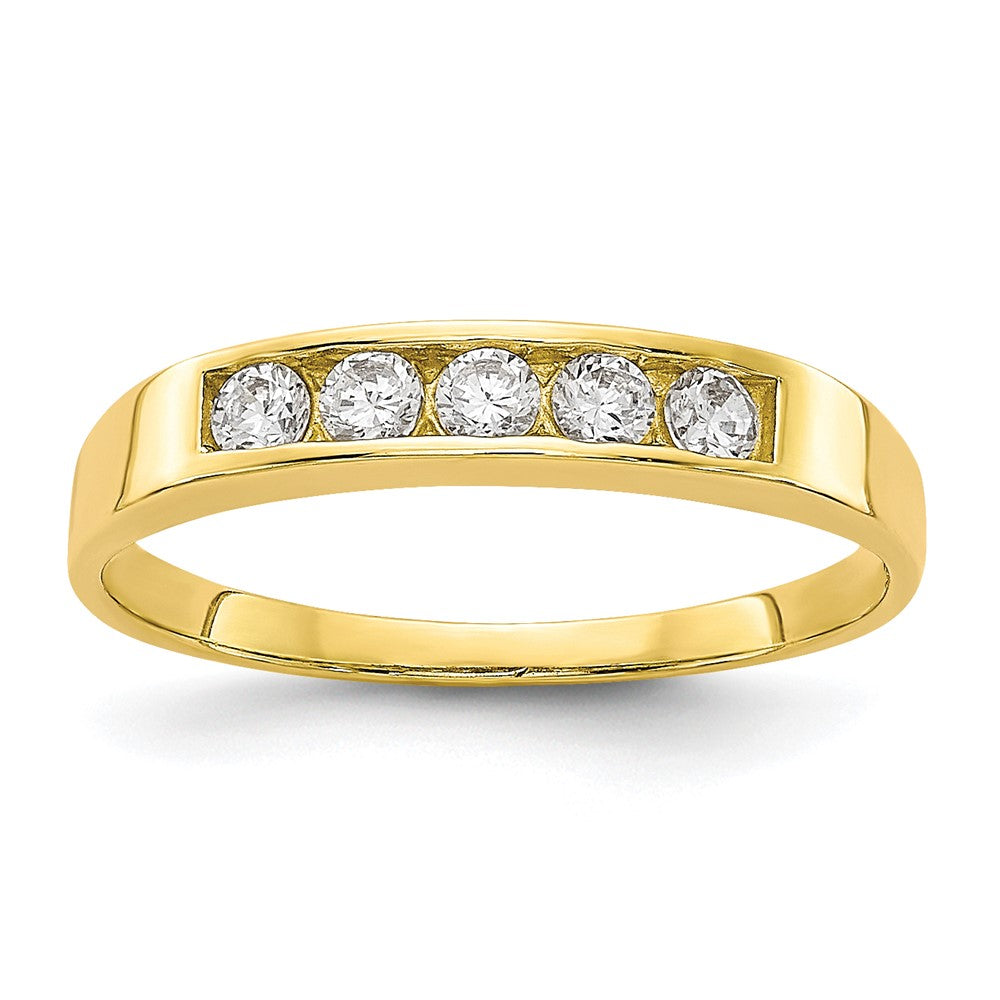 10K Gelbgold Zirkonia Poliert Kind Ring